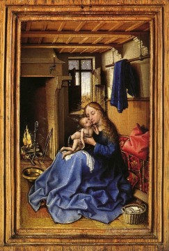  Robert Oil Painting - Virgin And Child In An Interior Robert Campin